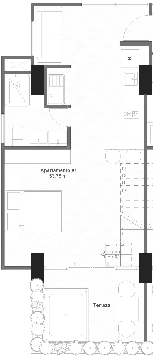 Plano apartamento 501 - Planta 1