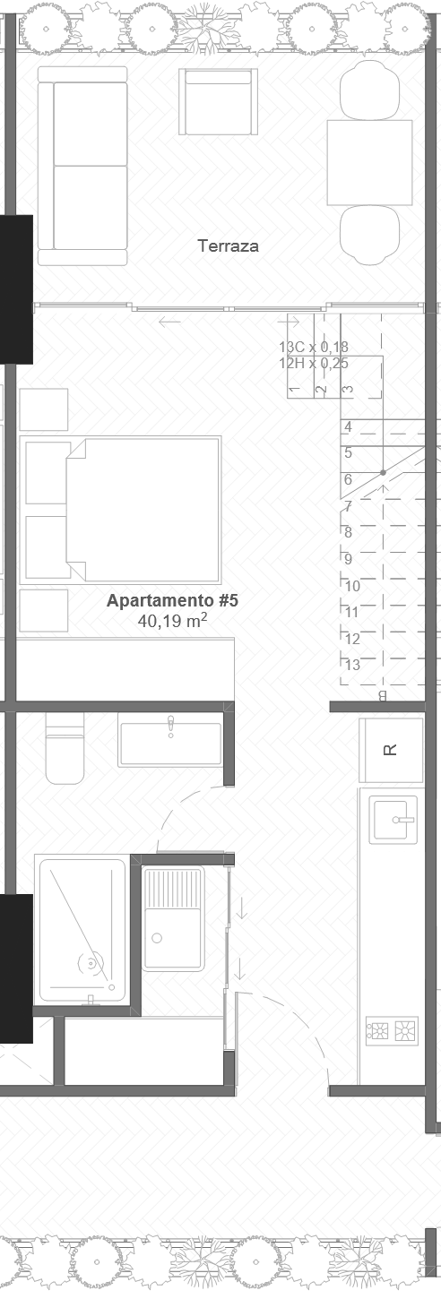 Plano apartamento 505 - Planta 1